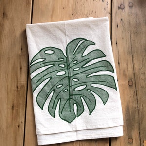 Plant Tea Towel, Plant Lover Gift, Hostess Gift, Plant Lady, Monstera image 2