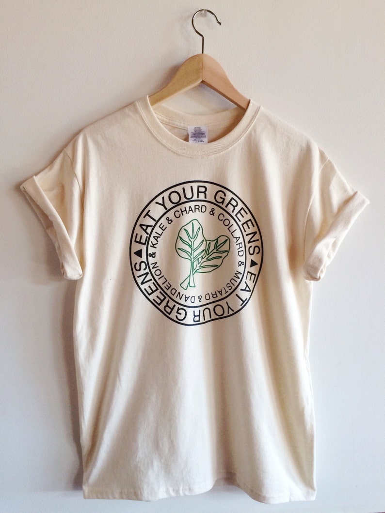 Graphic Tee, Kale Screen Print Tshirt, Garden Clothing, Eat Your Greens 