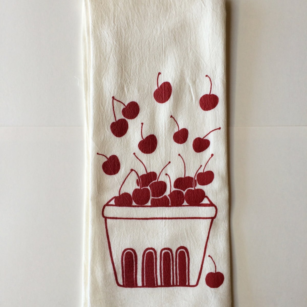 Cherry Tea Towel, Screen Printed Flour Sack Towel - Etsy