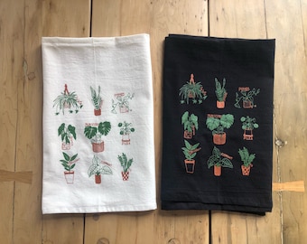 Plant Tea Towel, Plant Lover Gift, Hostess Gift, Plant Lady