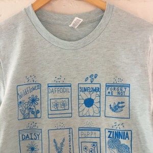 Flowers Shirt, Garden Tee, Gardening Gift, Screen Printed T Shirt, Soft Style Tee image 2