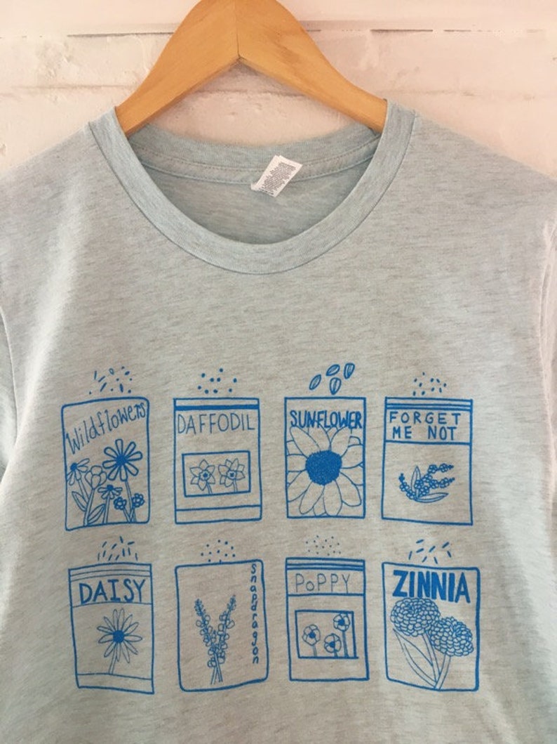 Flowers Shirt, Garden Tee, Gardening Gift, Screen Printed T Shirt, Soft Style Tee image 2