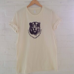 Bear T-Shirt, Camping Tee, Screen Print Shirt, Soft Style Tee image 2