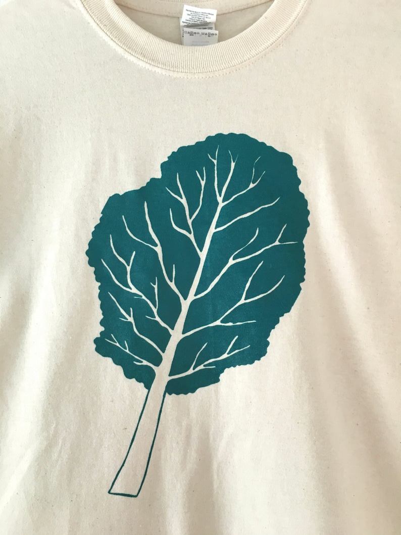 Kale T-Shirt, Food Shirt, Vegetable Shirt, Screen Printed T Shirt, Foodie Gift, Gardening Gift image 3