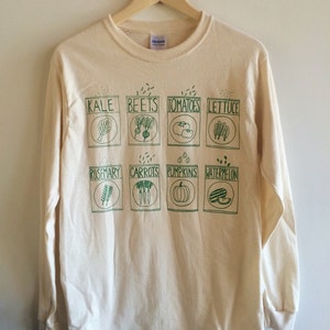 Garden T-Shirt, Kale Shirt, Foodie Gift, Gardening Gift, Long Sleeve, Vegetable Shirt