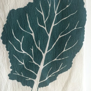 Kale Tea Towel, Screen Printed Flour Sack Towel image 2