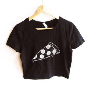 Pizza Shirt, Food Shirt, Crop Top, Pizza Crop Top, Screen Printed Crop Top image 4