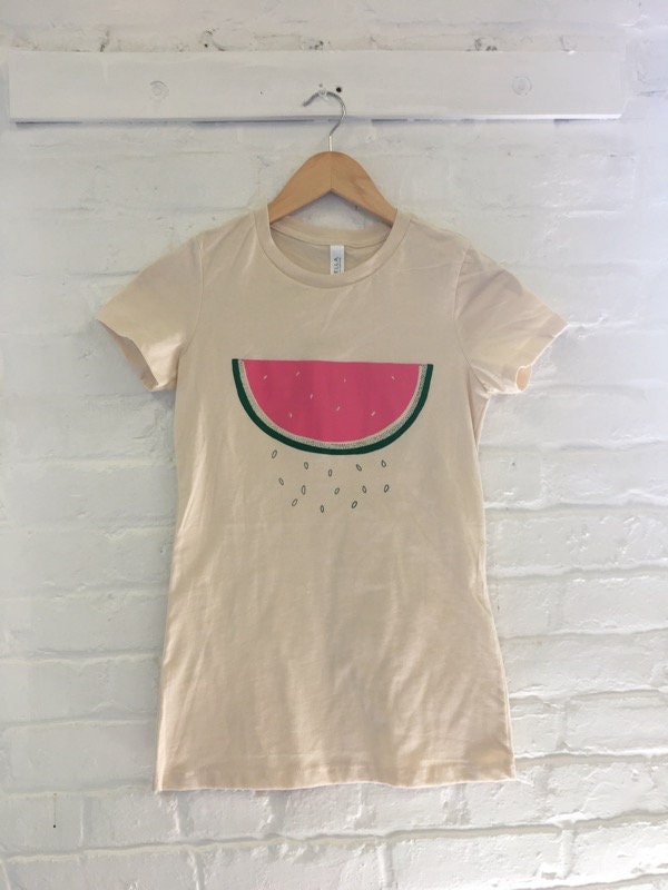 Watermelon T-Shirt, Food Shirt, Screen Printed T Shirt, Soft style tee, Ladies Tee