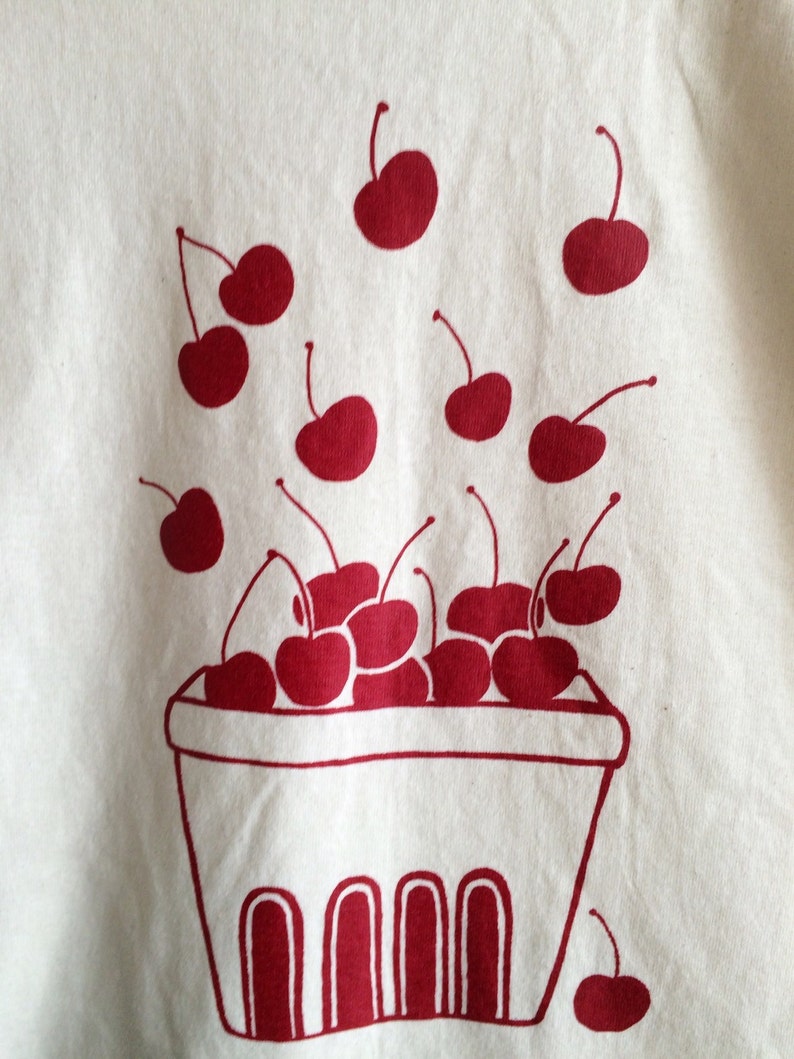 Cherry Screen Printed T Shirt, Clothing Gift, Foodie Gift, Gardening Gift image 2