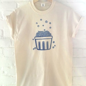 Blueberry T-Shirt, Food Shirt, Graphic Tee, Screen Printed T Shirt, Foodie Gift image 3