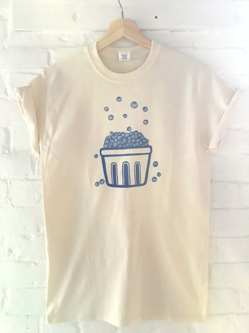 Blueberry T-Shirt, Food Shirt, Graphic Tee, Screen Printed T Shirt, Foodie Gift image 3