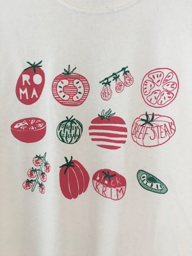 Tomato Shirt, Graphic Tee, Vegetable Screen Print Shirt, Clothing Foodie Gardening Gift image 3
