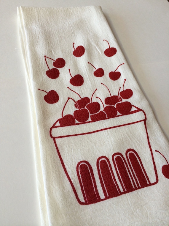 Red Cherries Dish Towel