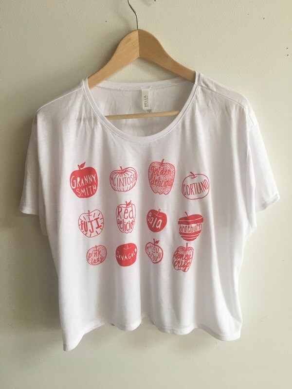Apple Shirt, Fruit Shirt, Food Shirt, Screen Printed T Shirt, Fruit Print