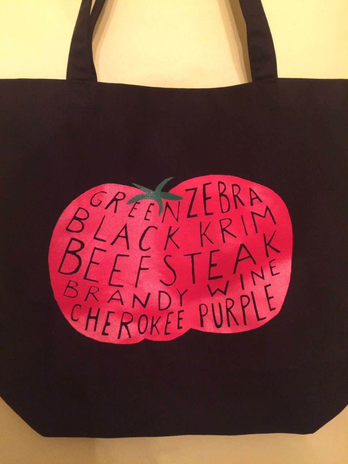 Tomato Tote Bag, Market Tote, Food Bag, Screen Printed