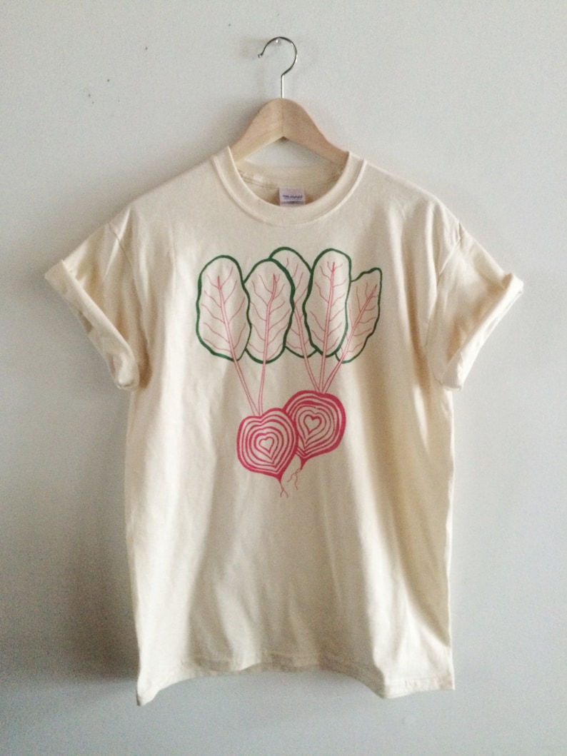Bietenshirt, grafisch T-shirt, plantaardig zeefdrukshirt, kleding Foodie cadeau afbeelding 3