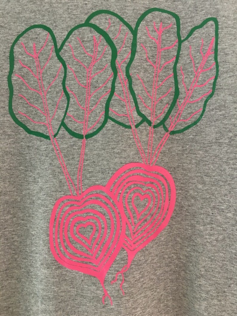 Beet Shirt, Raglan Shirt, Garden Shirt, Screen Printed T Shirt, Gardening Gift, Foodie Gift image 3