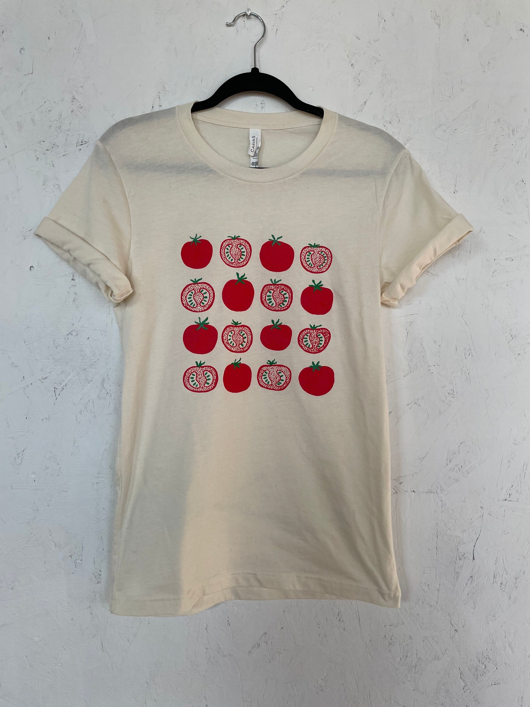 かわいいトマト【RONRON】SLICED TOMATOクロップドTシャツ Amazon.com: Tomatoes Gonna Tomate Funny Tomato Gardener T