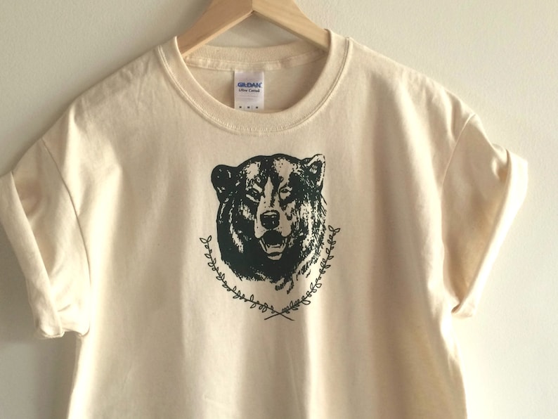 Bear T-Shirt, Graphic Tee, Screen Printed T Shirt, Camping Shirt image 4