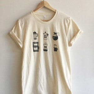 Coffee T-Shirt, Food Shirt, Coffee Screen Printed T Shirt, Clothing Gift, Foodie Gift, Coffee Gift, Soft style tee image 1