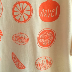 T-shirt sérigraphié Oranges Food, t-shirt graphique image 4