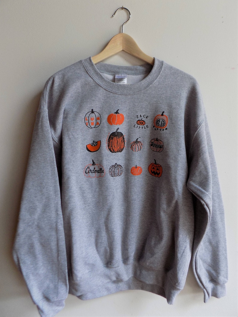 Pumpkin Sweatshirt, Halloween Sweatshirt, Screenprinted Sweatshirt 