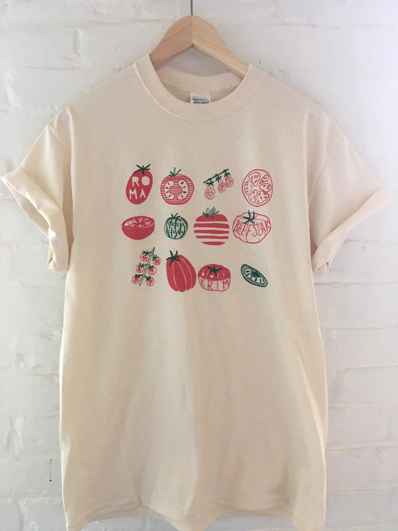 Tomato Shirt, Graphic Tee, Vegetable Screen Print Shirt, Clothing Foodie Gardening Gift image 4