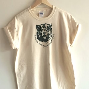 Bear T-Shirt, Graphic Tee, Screen Printed T Shirt, Camping Shirt image 1