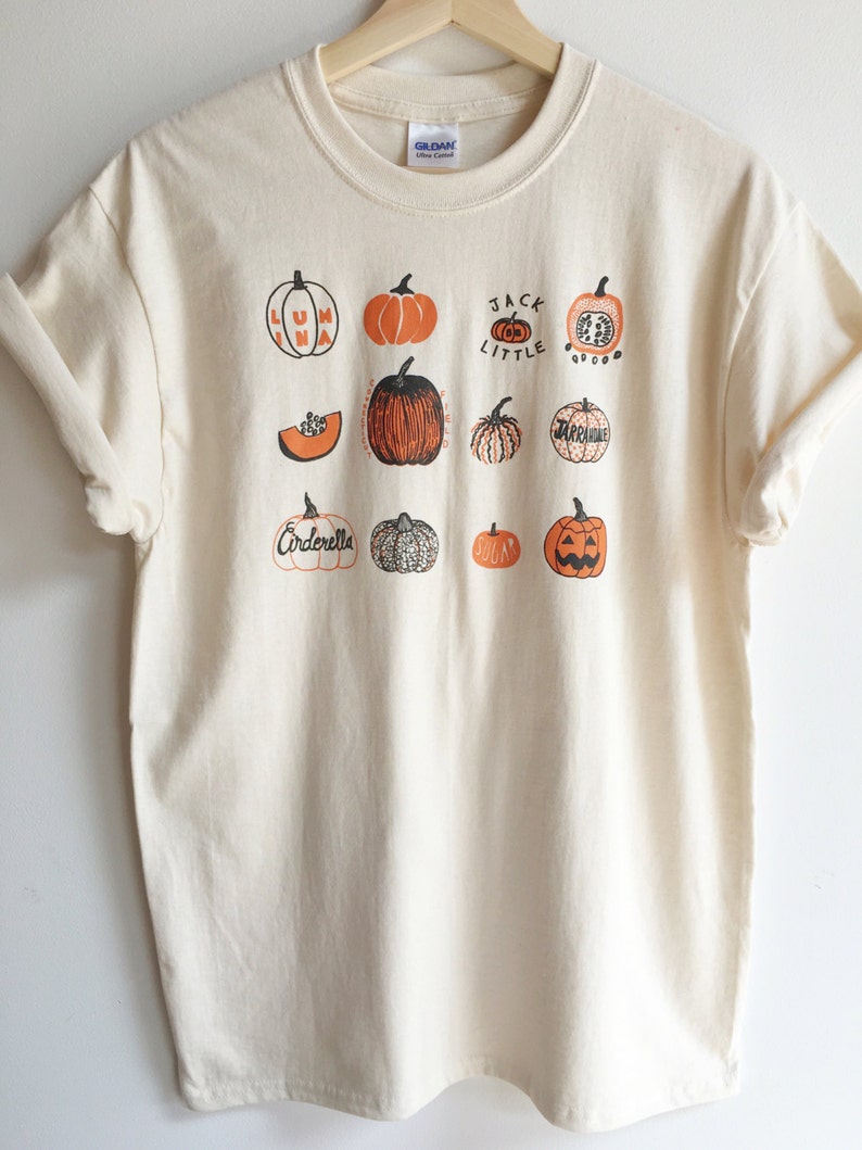 pumpkin-t-shirt-halloween-shirt-screen-print-shirt-foodie-etsy