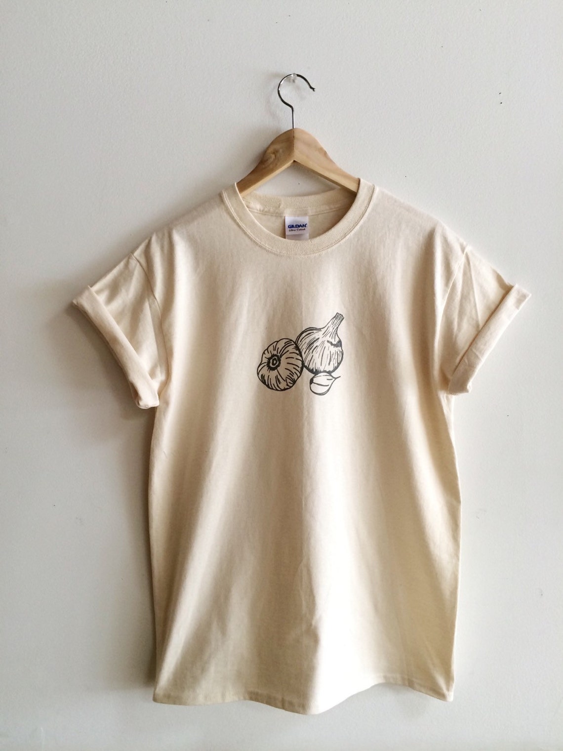 Garlic T-Shirt Garden Shirt Screen Printed T Shirt Clothing | Etsy