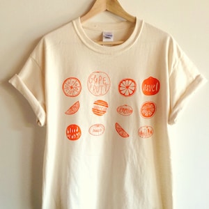 Oranges Food Screen Printed T-Shirt, Graphic Tee image 1