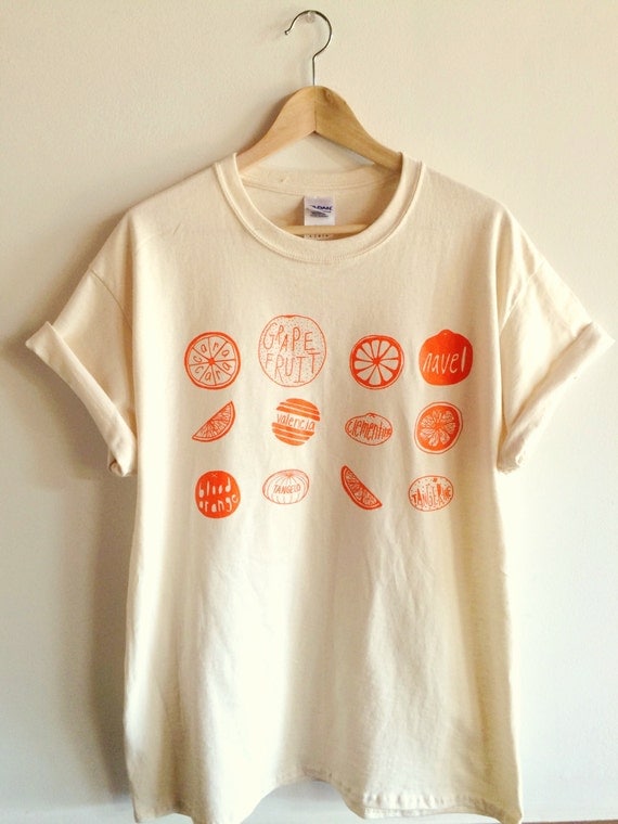 Oranges Food Screen Printed T-shirt, Graphic Tee 