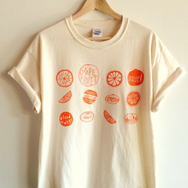 Oranges Food Screen Printed T-Shirt, Graphic Tee