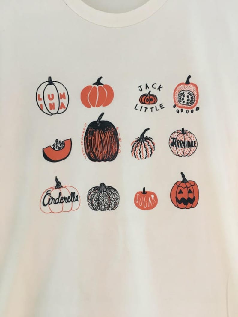 Pumpkin T-Shirt, Halloween Shirt, Screen Print Shirt, Foodie Gift, Clothing Gift, Soft Style Tee image 2