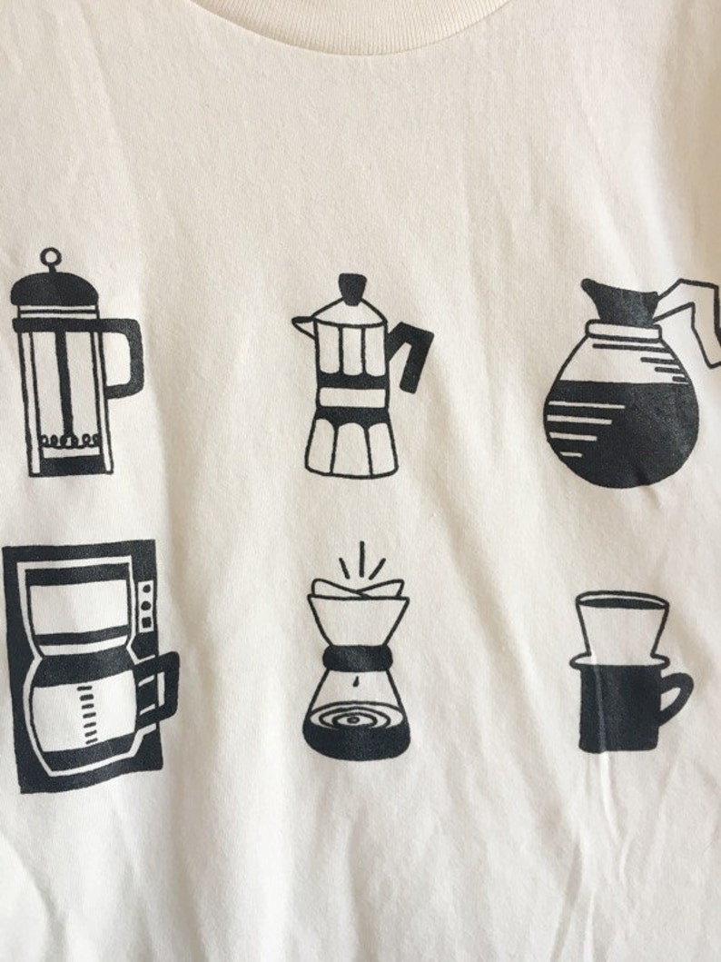 Coffee T-Shirt, Food Shirt, Coffee Screen Printed T Shirt, Clothing Gift, Foodie Gift, Coffee Gift, Soft style tee image 3