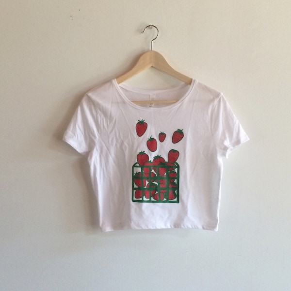 Strawberry Crop Top, Strawberry Shirt, Food Shirt, Gardening Gift, Foodie Gift