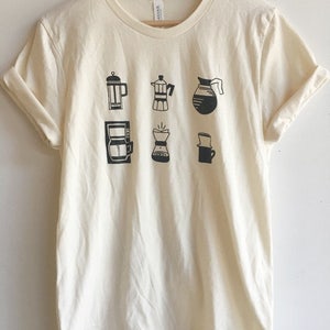 Coffee T-Shirt, Food Shirt, Coffee Screen Printed T Shirt, Clothing Gift, Foodie Gift, Coffee Gift, Soft style tee image 2