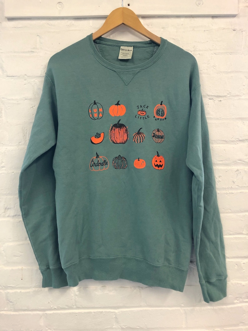 Pumpkin Sweatshirt, Halloween Sweatshirt, Screenprinted Sweatshirt 