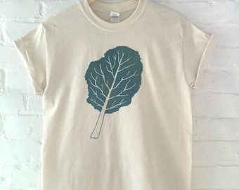Kale T-Shirt, Food Shirt, Vegetable Shirt, Screen Printed T Shirt, Foodie Gift, Gardening Gift