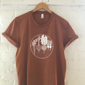 Garden T-Shirt, Vegetable Shirt, Screen Print Shirt, Soft Style Tee