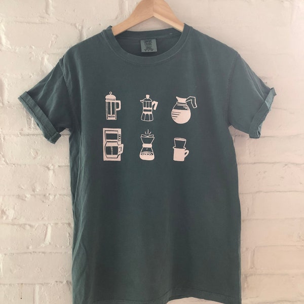Coffee T-Shirt, Food Shirt, Coffee Screen Printed T Shirt, Clothing Gift, Foodie Gift, Coffee Gift, Comfort Colors