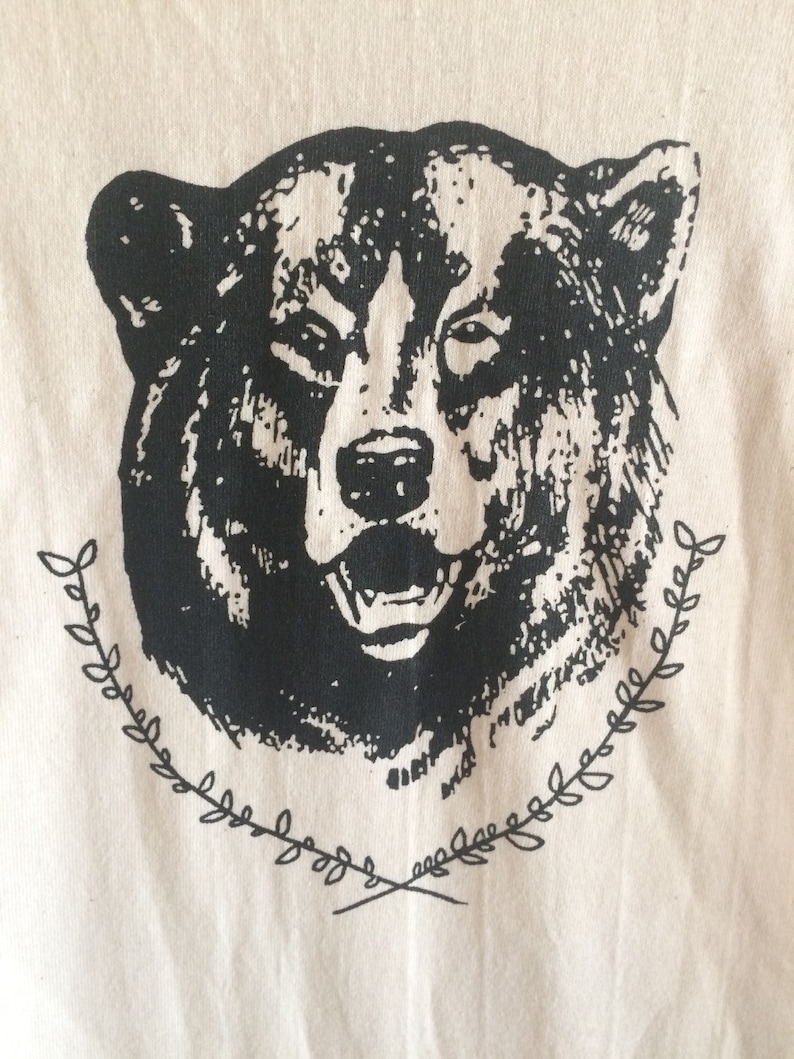 Bear T-Shirt, Graphic Tee, Screen Printed T Shirt, Camping Shirt image 3