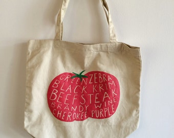 Tomato Tote Bag, Market Tote, Food Bag, Reusable Bag