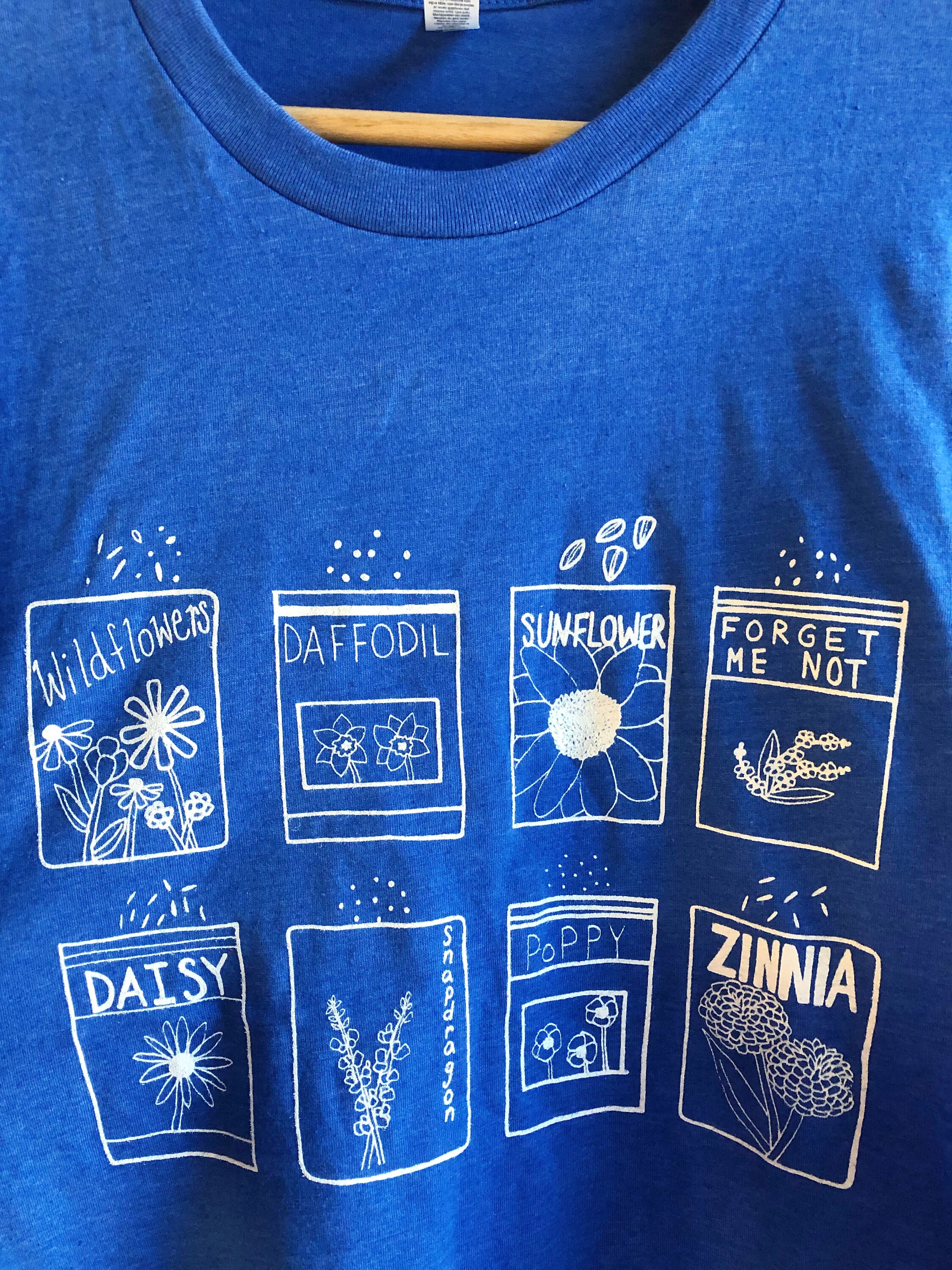 Flower Garden T-shirt, Screen Print Graphic T-shirt, Soft