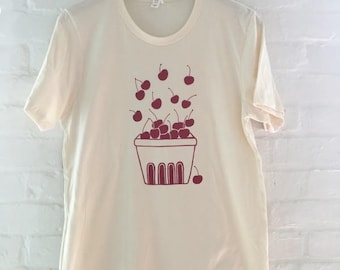 Cherry Shirt, Fruit Shirt, Food Shirt, Screen Printed T Shirt, Soft Style Tee