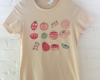 Tomato T-Shirt, Food Shirt, Screen Printed T Shirt, Soft style tee, Ladies Tee