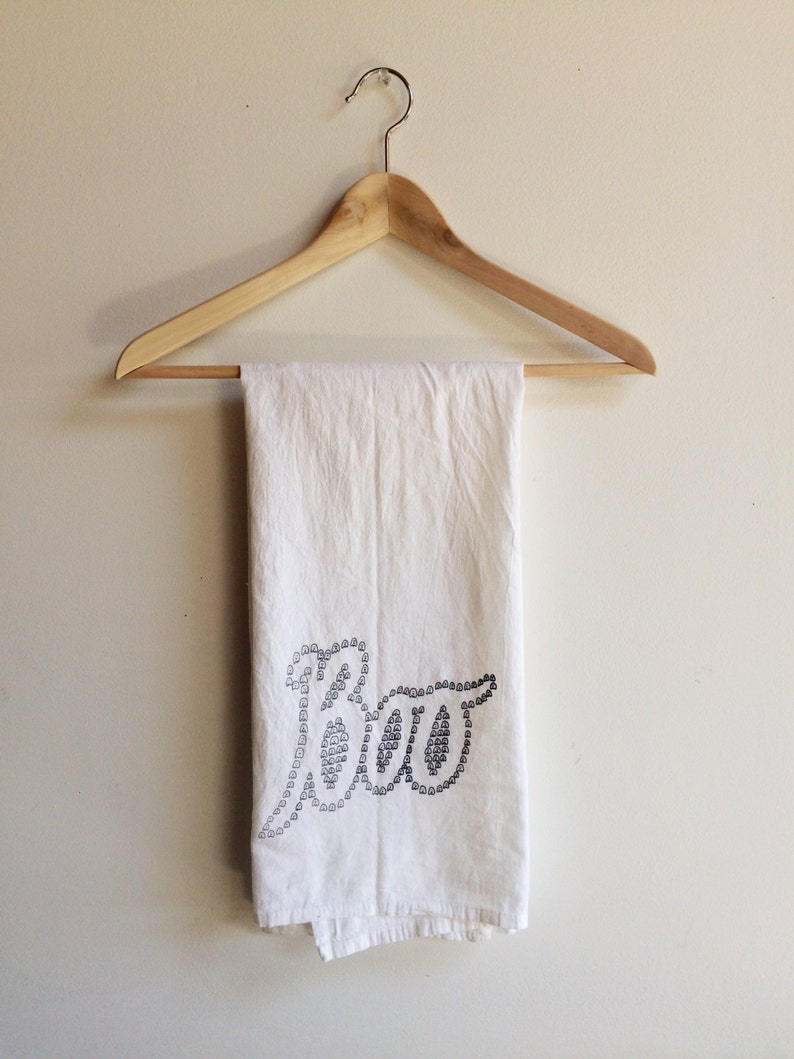 Halloween Tea Towel, Screen Printed Flour Sack Towel image 1