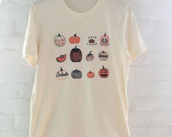 Pumpkin T-Shirt, Halloween Shirt, Screen Print Shirt, Foodie Gift, Clothing Gift, Soft Style Tee