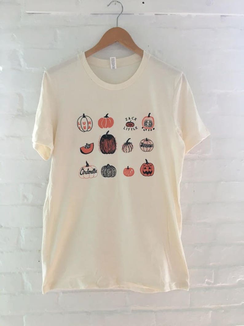 Pumpkin T-Shirt, Halloween Shirt, Screen Print Shirt, Foodie Gift, Clothing Gift, Soft Style Tee image 1