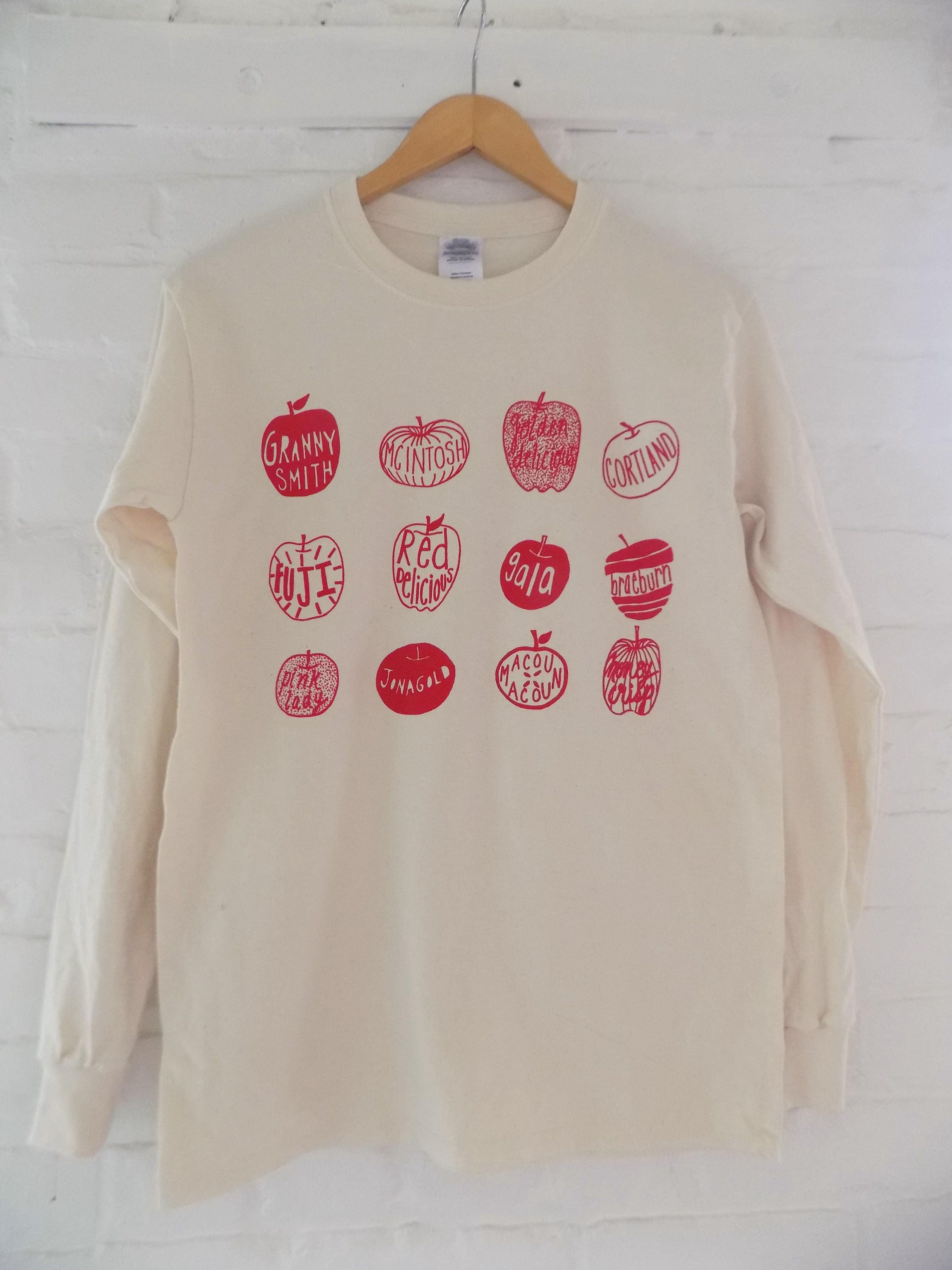 Apple Tshirt Fruit Shirt Food Shirt Screen Printed T Etsy
